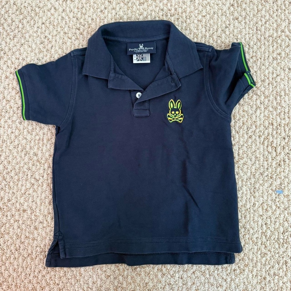 Psycho Bunny Navy Polo with Green Details